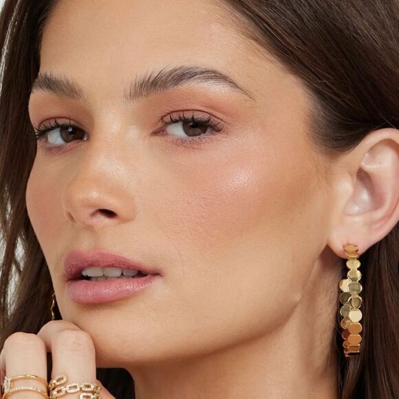 5 for $25  GOLD BUBBLE HOOPS - Picture 1 of 5